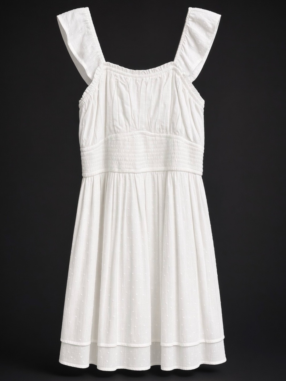 Hollister White Swiss Dot Dress Size L Built-In Shorts
